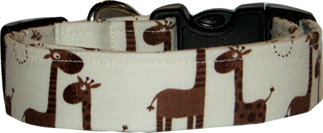 Little Giraffes on Cream Dog Collar