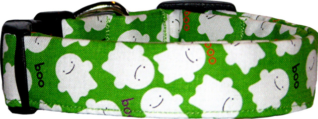 Little Lime Ghosts Handmade Dog Collar