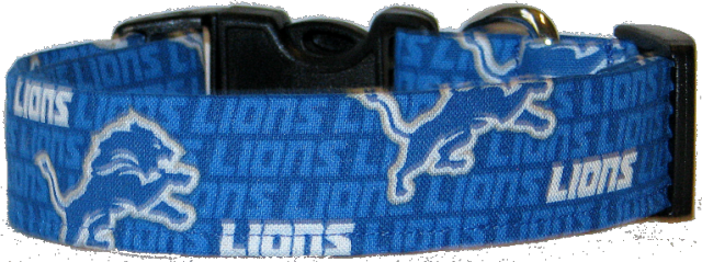 Mini Detriot Lions Dog Collar