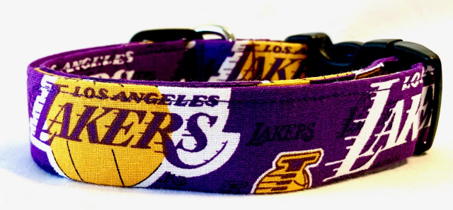 Dark Purple Los Angeles Lakers Handmade Dog Collar