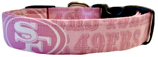 Pink San Francisco 49ers Handmade Dog Collar