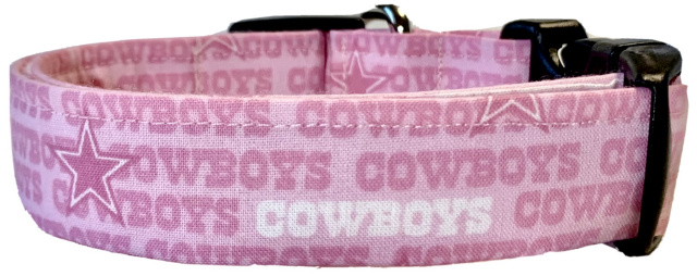 Pink Dallas Cowboys Mini Handmade Dog Collar